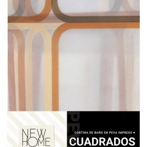 Cortina De Baño En Peva Impreso Cuadrados Daccord