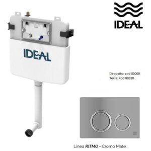 Deposito Ideal Suma 2 Doble Descarga + Tapa Ritmo Cromo Mate