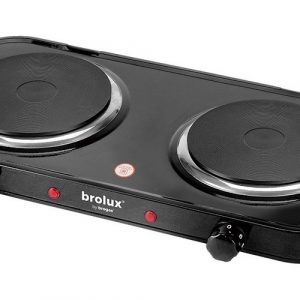 Anafe Electrico Negro 2 Hllas Brolux Brogas 2000w