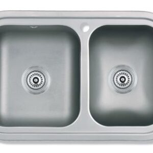 Bacha Doble Cocina 405e Acero Inox Mi Pileta 70x43x20