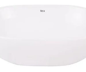 Lavatorio De Porcelana Sobre Encimera Lea Oval Roca Blanca
