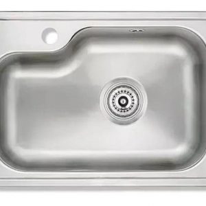 Pileta Simple Encastrable Deluxe 800 E Inox 304 76x46x20 Mi Pileta