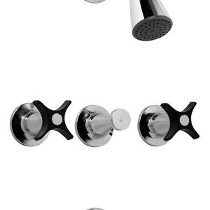 Grifería Ducha C/transferencia Pétalo Fv Cromo-negro C.ceram