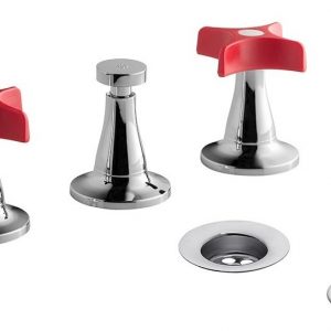 Grifería Bidet C/transferencia Pétalo Fv Rojo-cromo C.ceram.