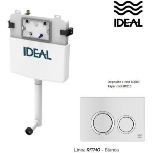 Deposito Ideal Suma 2 Doble Descarga + Tapa Ritmo Blanca