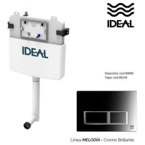 Deposito Ideal Suma 2 Doble Descarga + Tapa Melodia Cromo Br