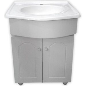 Vanitory De Madera 60 Cm Laqueado Blanco Con Patas