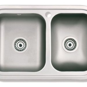 Bacha Mi Pileta Encastrable Doble Acero Inoxidable 405e Lujo Color Plateado