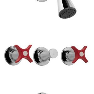 Grifería Ducha C/transferencia Pétalo Fv Cromo-rojo C.ceram.