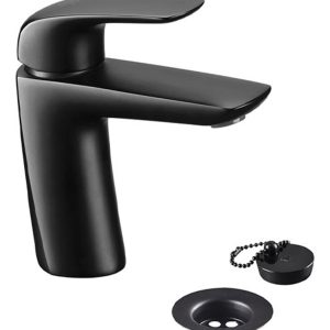 Grifería De Baño Fv Epuyén 0181/l2 Color Negra Y Acabado Mate Negro