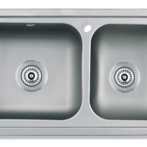 Bacha Cocina Doble Mi Pileta 445e Acinox 73x40x20 Sobremesad