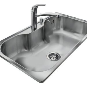 Bacha De Cocina Simple Johnson Acero Luxor Si85 Ad Plateado