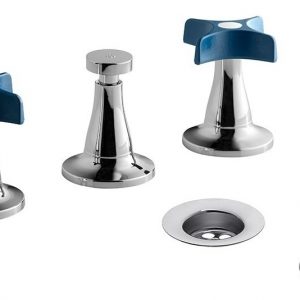 Grifería Bidet C/transferencia Pétalo Fv Azul-cromo C.ceram.