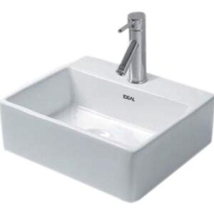 Bacha De Apoyo Ideal Cuadrada 10030 Monocomando