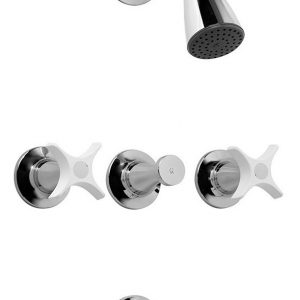 Grifería Ducha C/transferencia Pétalo Fv Cromo-blanco C.cer.