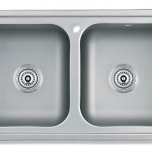 Bacha Cocina Sobre Mesada 406e Doble 1aguj. Mi Pileta