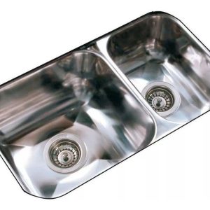 Bacha De Cocina Doble Johnson Acero R 37/18 Plateado