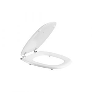 Tapa Asiento Inodoro Mdf Mo 15 Derpla H.cromo Blanca