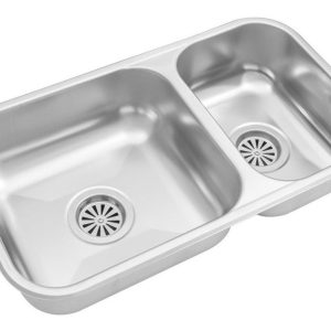 Bacha Cocina Doble Johnson Rr37 63,3x34x15 Ac Inox Bajomesa