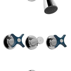 Grifería Ducha C/transferencia Pétalo Fv Azul-cromo C.ceram.