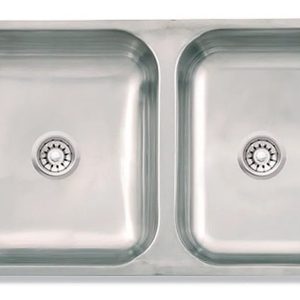 Bacha Doble Mi Pileta 105ec Bajo Mesada Acero Inoxidable Plateado