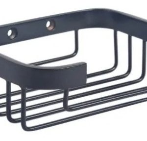 Jabonera Recta Chica Rejilla Negra Ottone Atornillar