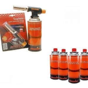 Soplete Brogas + Pack 4 Cartuchos Articulo 2702