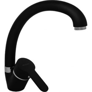 Grifería Monoc. Negra Cocina Pico Cisne Madrid Mozart