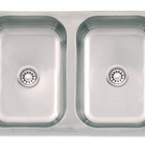 Bacha Doble Cocina Acero Inox Mi Pileta 104p 57x37x18 Abajo