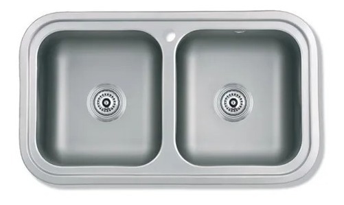 Bacha Doble Mi Pileta 406e Acero Inoxidable Satinado Sobre Mesada